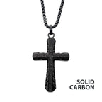 Black Carbon Graphite Sepulchre Cross Pendant (ssp007enk1)