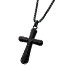 Black Carbon Graphite Sepulchre Cross Pendant (ssp007enk1)
