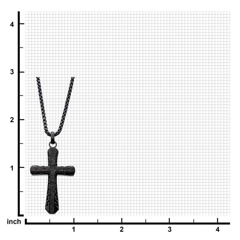 Black Carbon Graphite Sepulchre Cross Pendant (ssp007enk1)