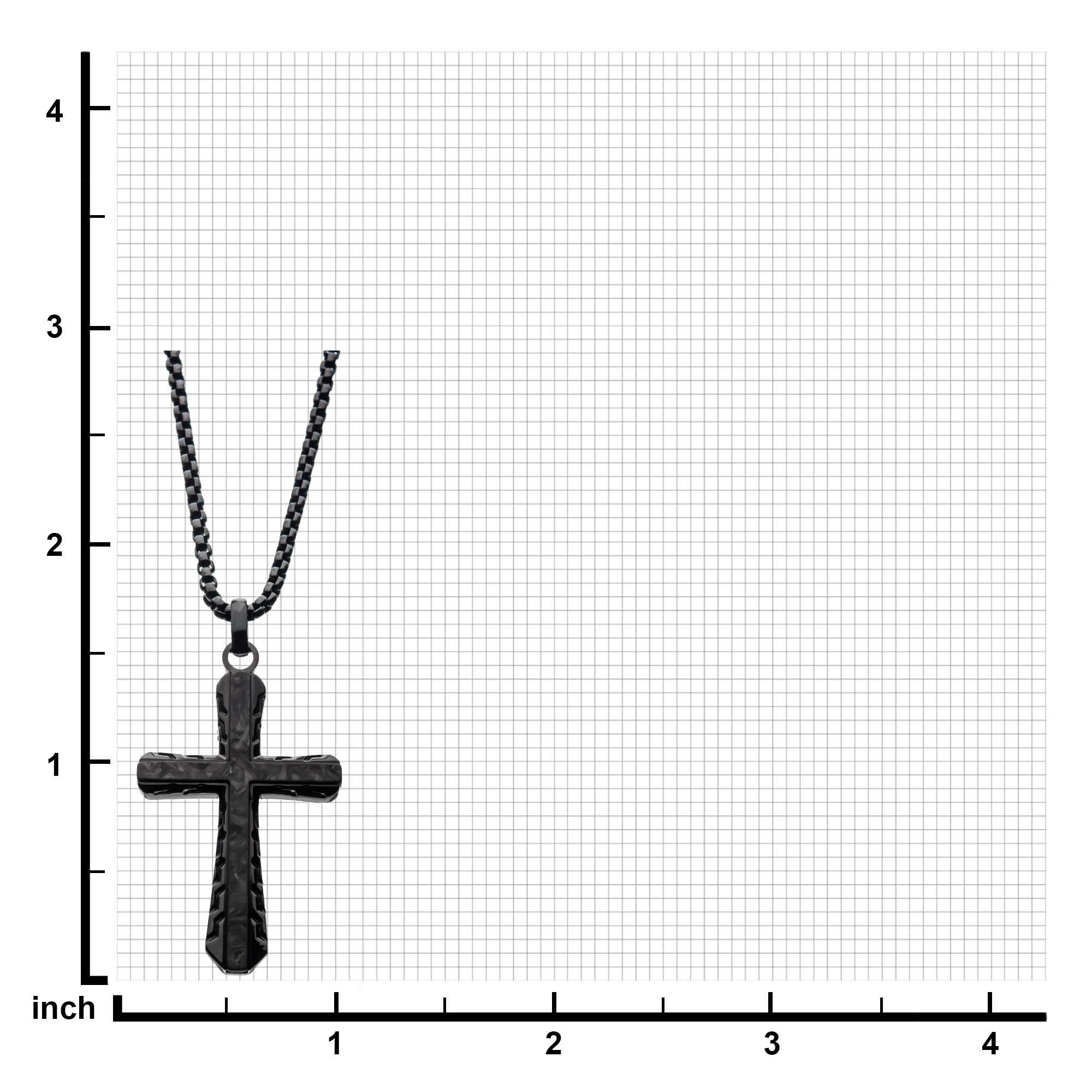 Black Carbon Graphite Sepulchre Cross Pendant (ssp007enk1)