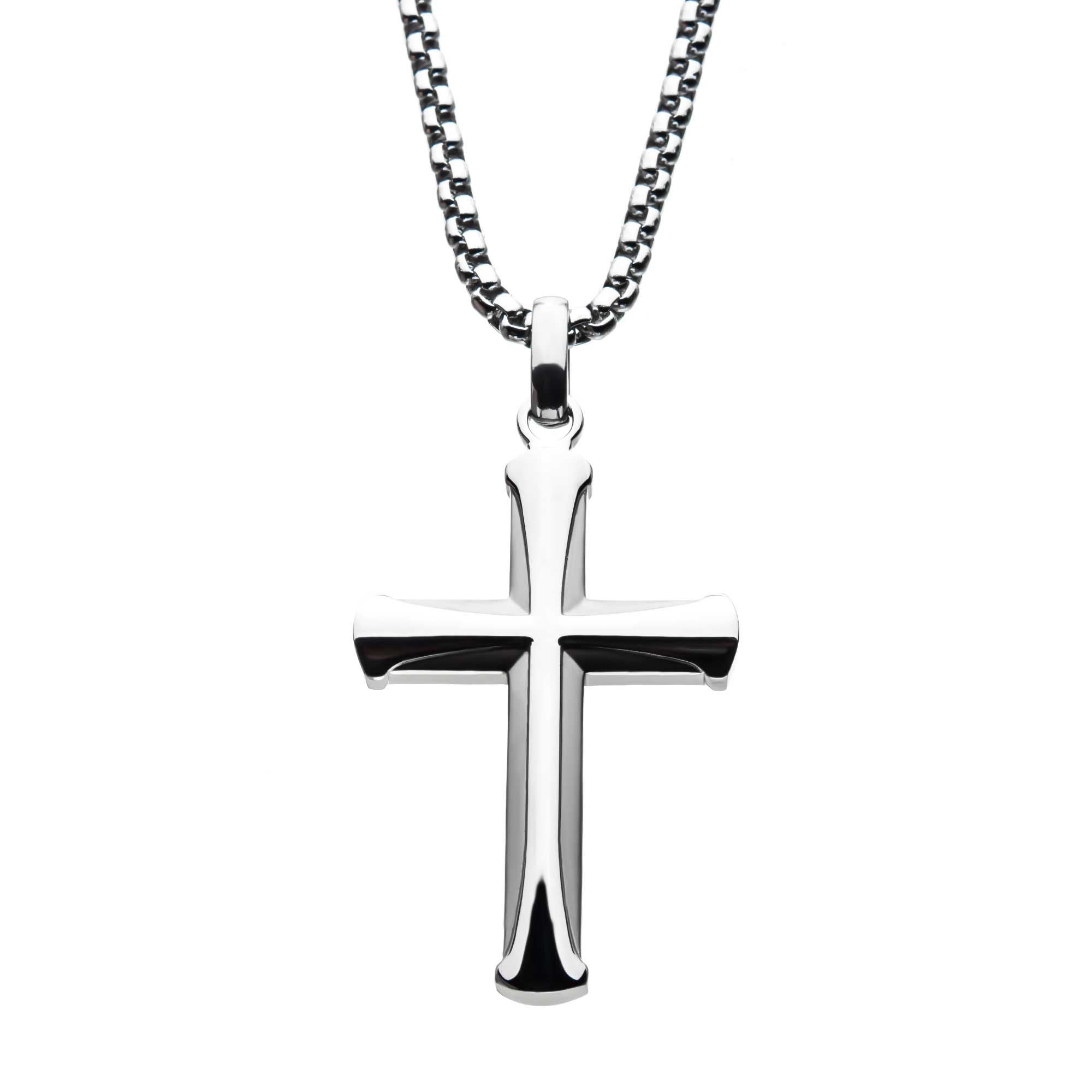 Apostle Cross Pendant With Bold Box Chain (ssp009ank1)