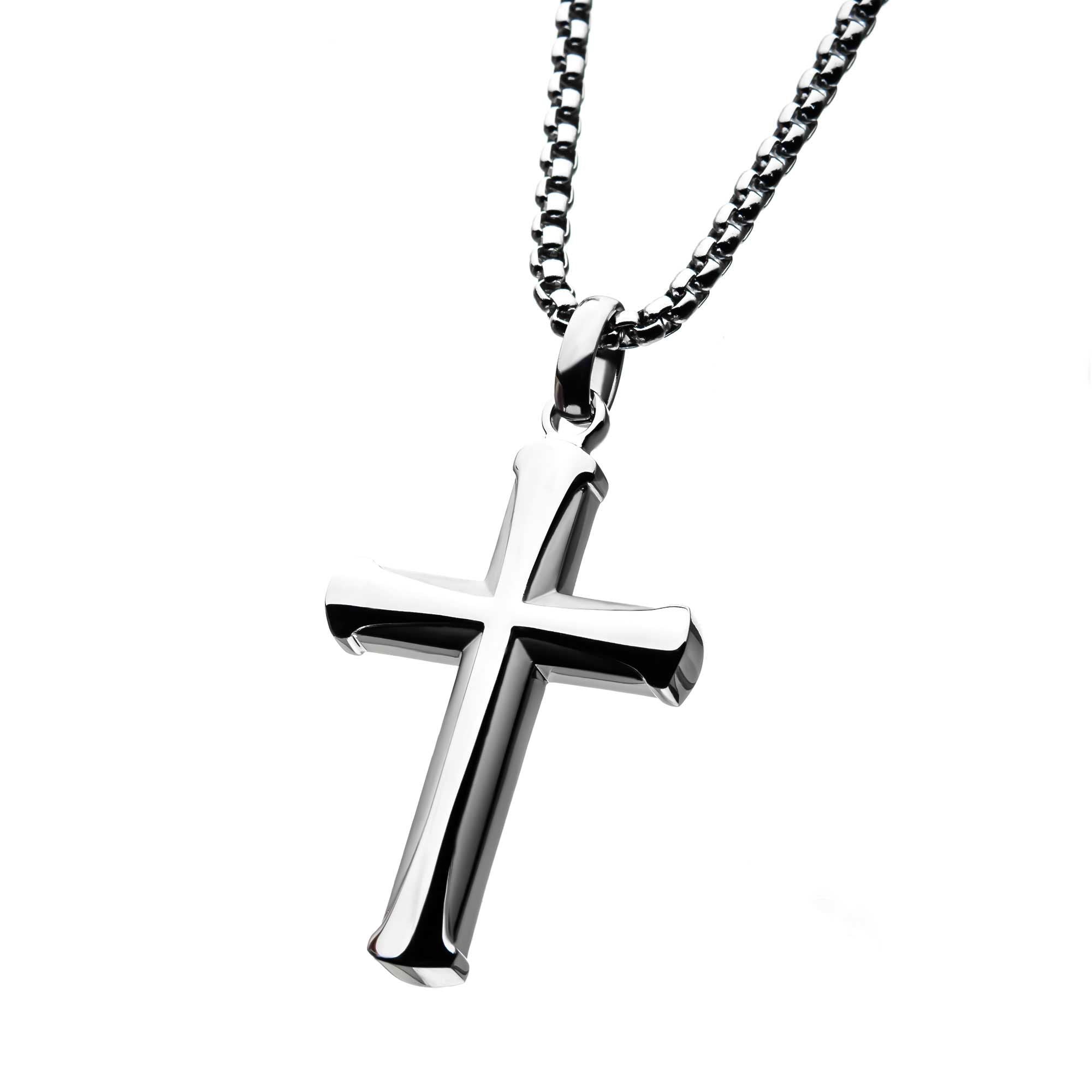 Apostle Cross Pendant With Bold Box Chain (ssp009ank1)