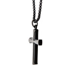 Steel Black Ip Apostle Cross Pendant With Chain (ssp009cnk1)