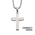 steel Cross Drop Pendant With Round Box Chain