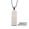 Steel Engravable Drop Pendant With Round Box Chain (ssp15467nk)