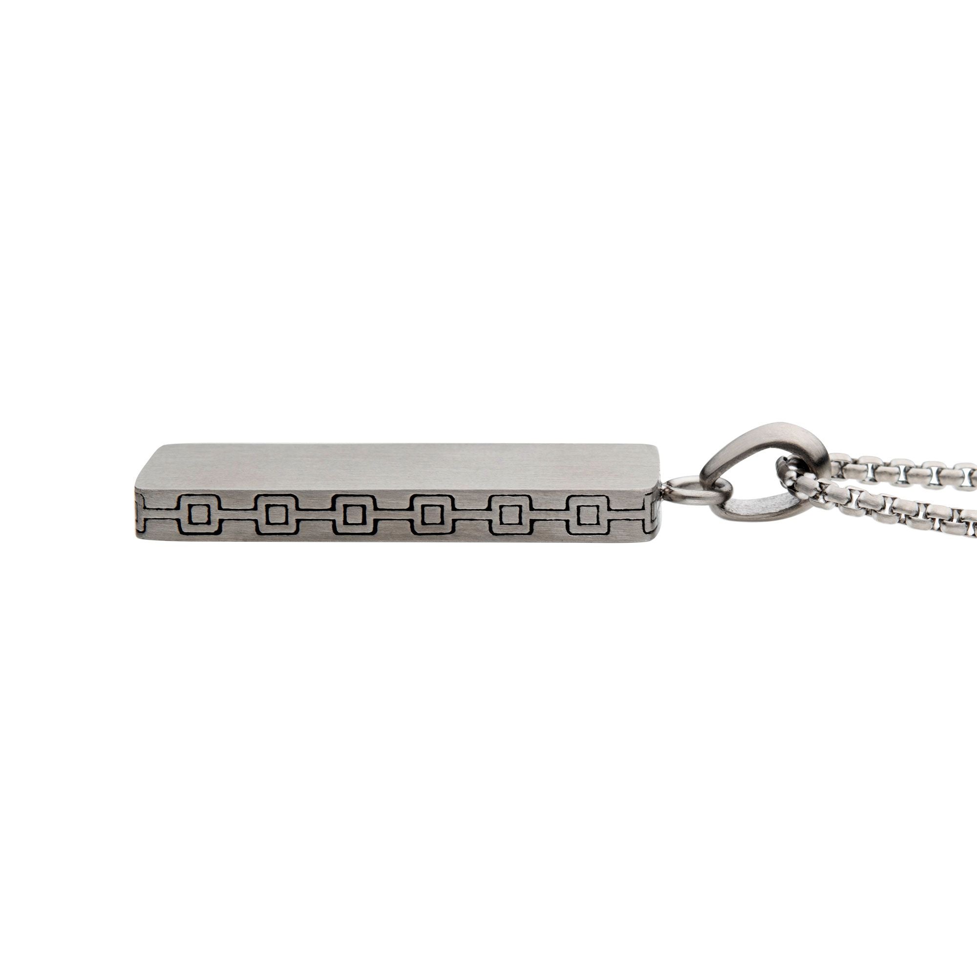 Steel Engravable Drop Pendant With Round Box Chain (ssp15467nk)