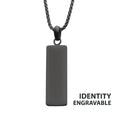 Matte Black Ip Engravable Drop Pendant With Round Box Chain (ssp15467nkk)