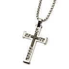 Two Tone Layered Cross Pendant With Chain (ssp18077p)