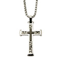 Two Tone Layered Cross Pendant With Chain (ssp18077p)