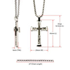 Two Tone Layered Cross Pendant With Chain (ssp18077p)