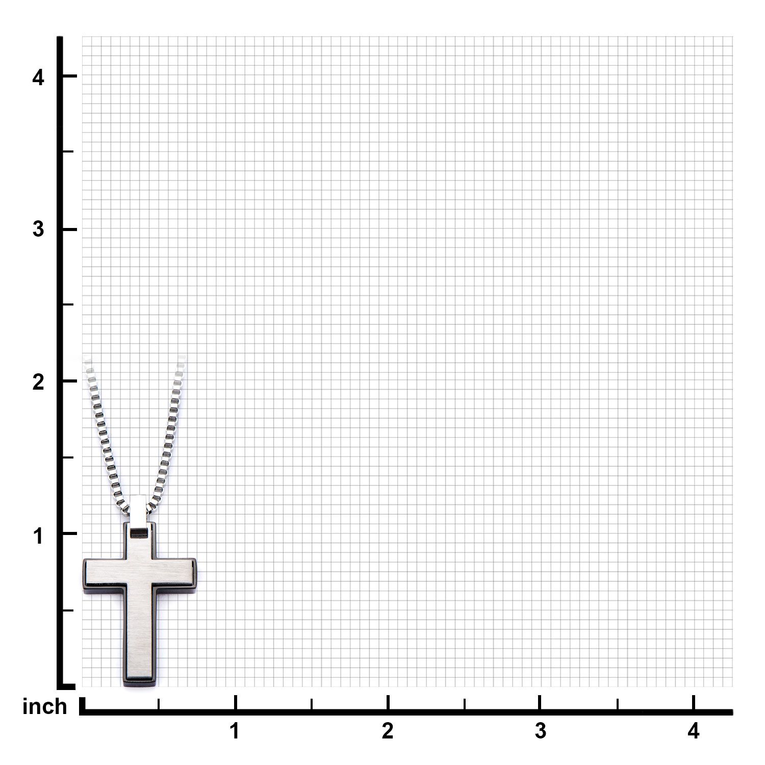 Black Plated And Steel Cross Pendant With Chain (ssp18137pnk1)