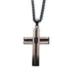 And Black Ip Antique Cross Pendant With Chain