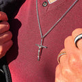 Black Cz Cross Pendant Chain (ssp20084snk1)