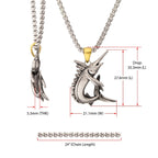 Antiqued Matte Finish Steel Marlin Pendant (ssp23906nk)