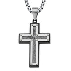Textured Black Plated Cross Pendant With Chain (ssp2752nk1)