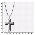 Textured Black Plated Cross Pendant With Chain (ssp2752nk1)