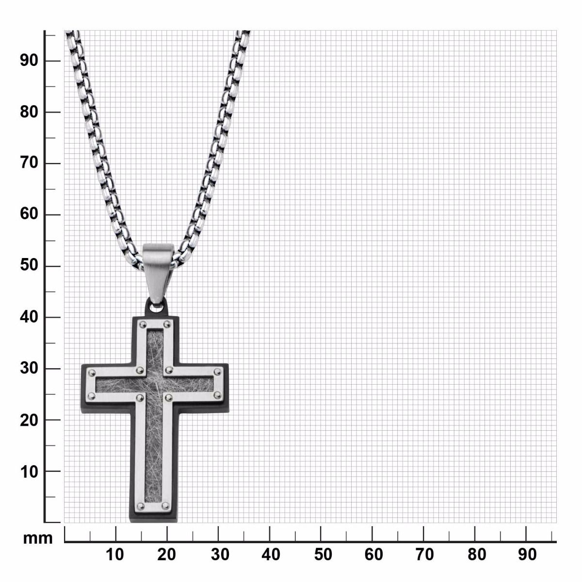 Textured Black Plated Cross Pendant With Chain (ssp2752nk1)