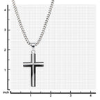 Black IP & Steel 3D Cross Pendant ssp8915nk (pendant with chain)