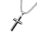 Black IP & Steel 3D Cross Pendant ssp8915nk (pendant with chain)
