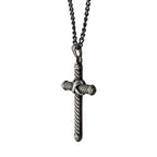 Twisted Cable Design Cross Pendant With Chain (sspat059nk1)