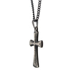 Stainless Steel With Antiqued Finish Plain Cross Pendant With Chain (sspat061nk1)