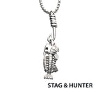 Polished Steel Fishbone Pendant With Hook Box Chain (sspwt019nk)