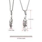 Polished Steel Fishbone Pendant With Hook Box Chain (sspwt019nk)