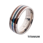 Titanium Wood Shell Inlay Ring (tifr218)