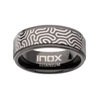 Titanium Black Ip With Brain Coral Pattern Comfort Fit Ring (tifr9001)