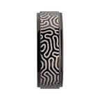 Titanium Black Ip With Brain Coral Pattern Comfort Fit Ring (tifr9001)