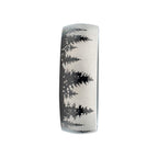 Titanium Black Ip With Evergreen Forest Treeline Design Comfort Fit Ring (tifr9004)