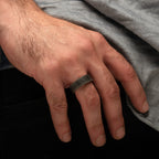 Titanium Black Ip With Reptile Skin Pattern With Inner Rosewood Comfort Fit Ring (tifr9005)