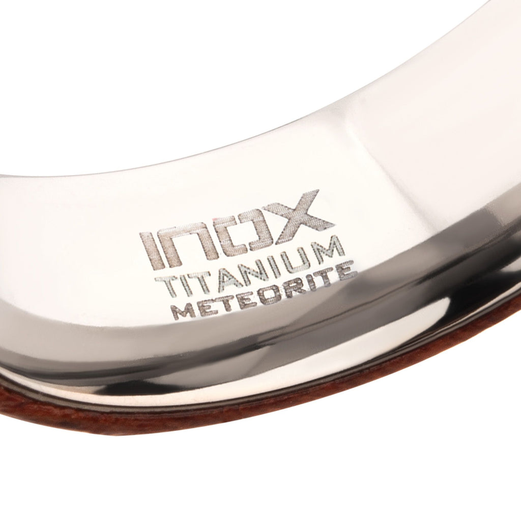 8mm Titanium, Meteorite & Koa Wood Inlay Comfort Fit Ring