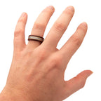 8mm Titanium, Meteorite & Koa Wood Inlay Comfort Fit Ring