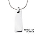 Tungsten Carbide Beveled ID Tag Pendant with Steel Snake Chain