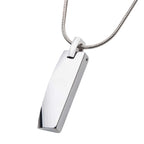 Tungsten Carbide Beveled ID Tag Pendant with Steel Snake Chain