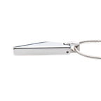 Tungsten Carbide Beveled ID Tag Pendant with Steel Snake Chain