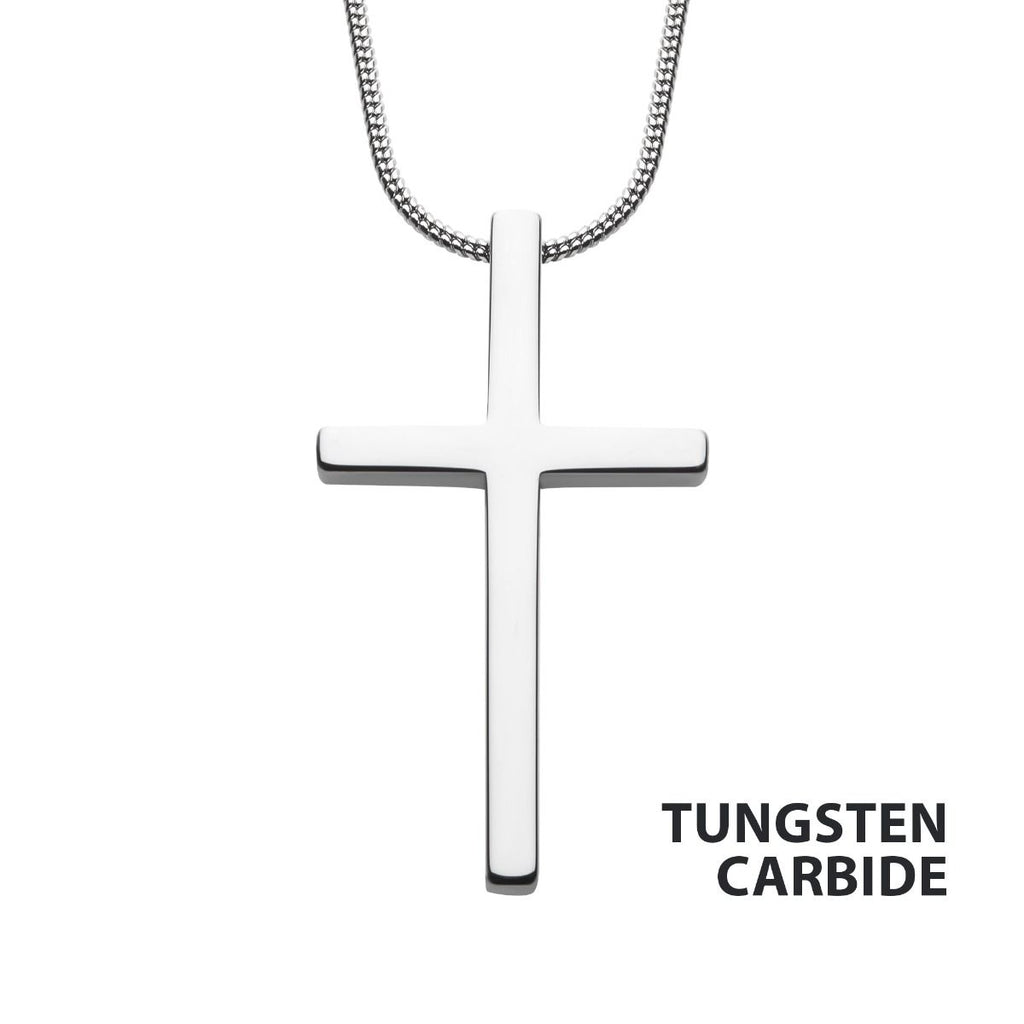 Tungsten Carbide Cross Pendant With Steel Snake Chain (tnp56nk1)