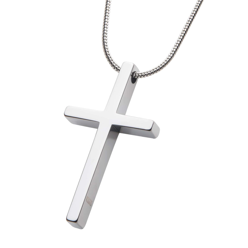 Tungsten Carbide Cross Pendant With Steel Snake Chain (tnp56nk1)