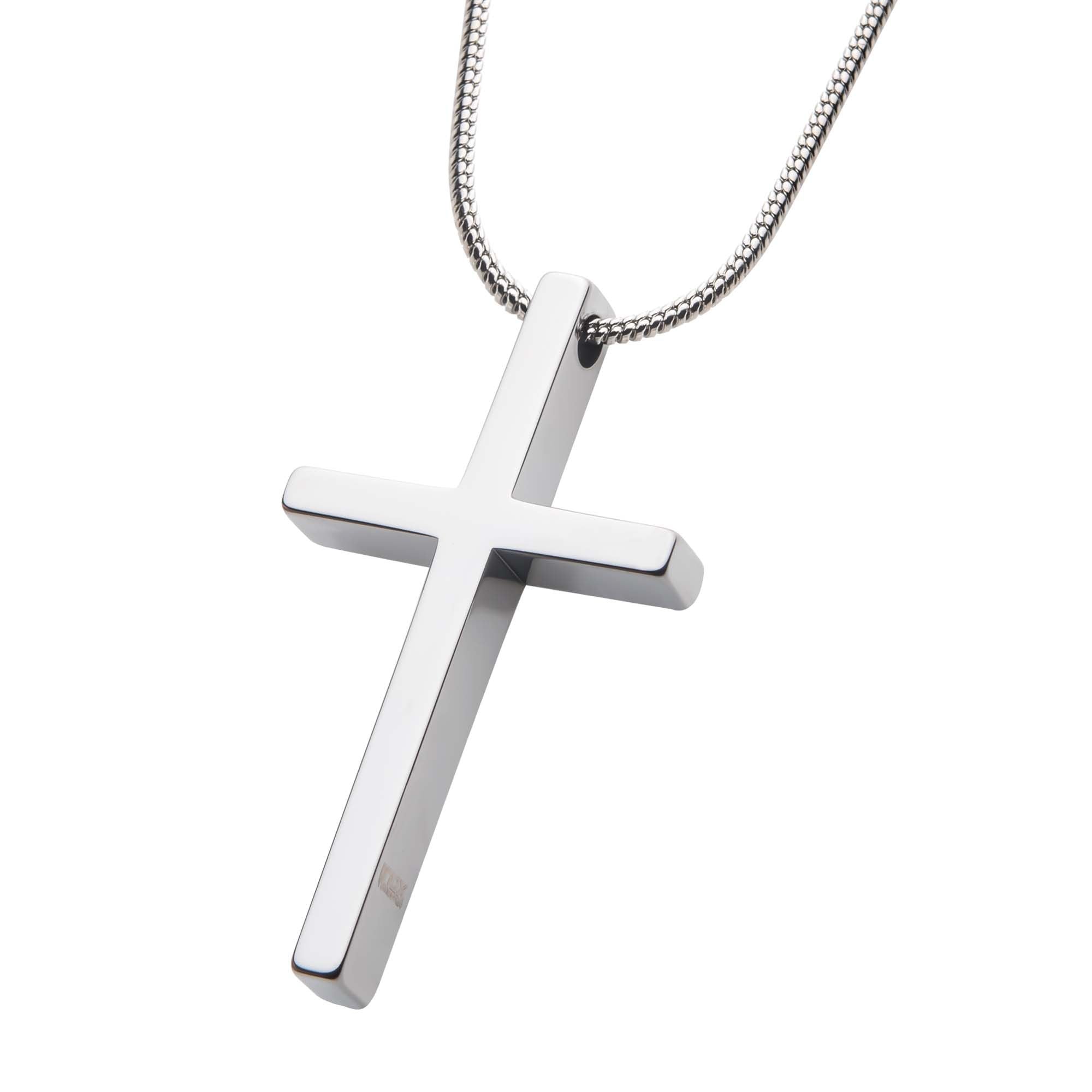 Tungsten Carbide Cross Pendant With Steel Snake Chain (tnp56nk1)