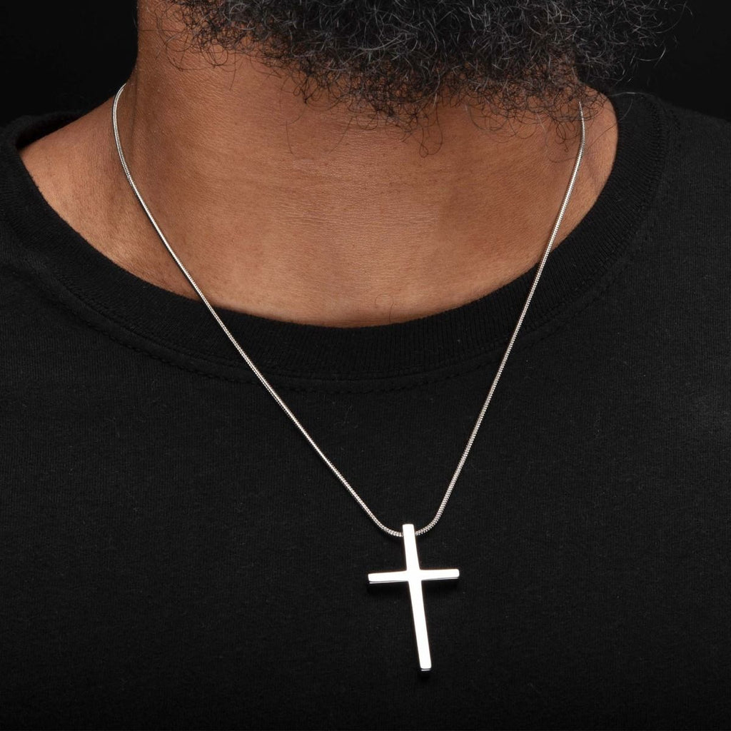 Tungsten Carbide Cross Pendant With Steel Snake Chain (tnp56nk1)