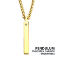 18Kt Gold IP Tungsten Carbide Monolith Engravable Pendant