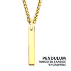 18Kt Gold IP Tungsten Carbide Monolith Engravable Pendant