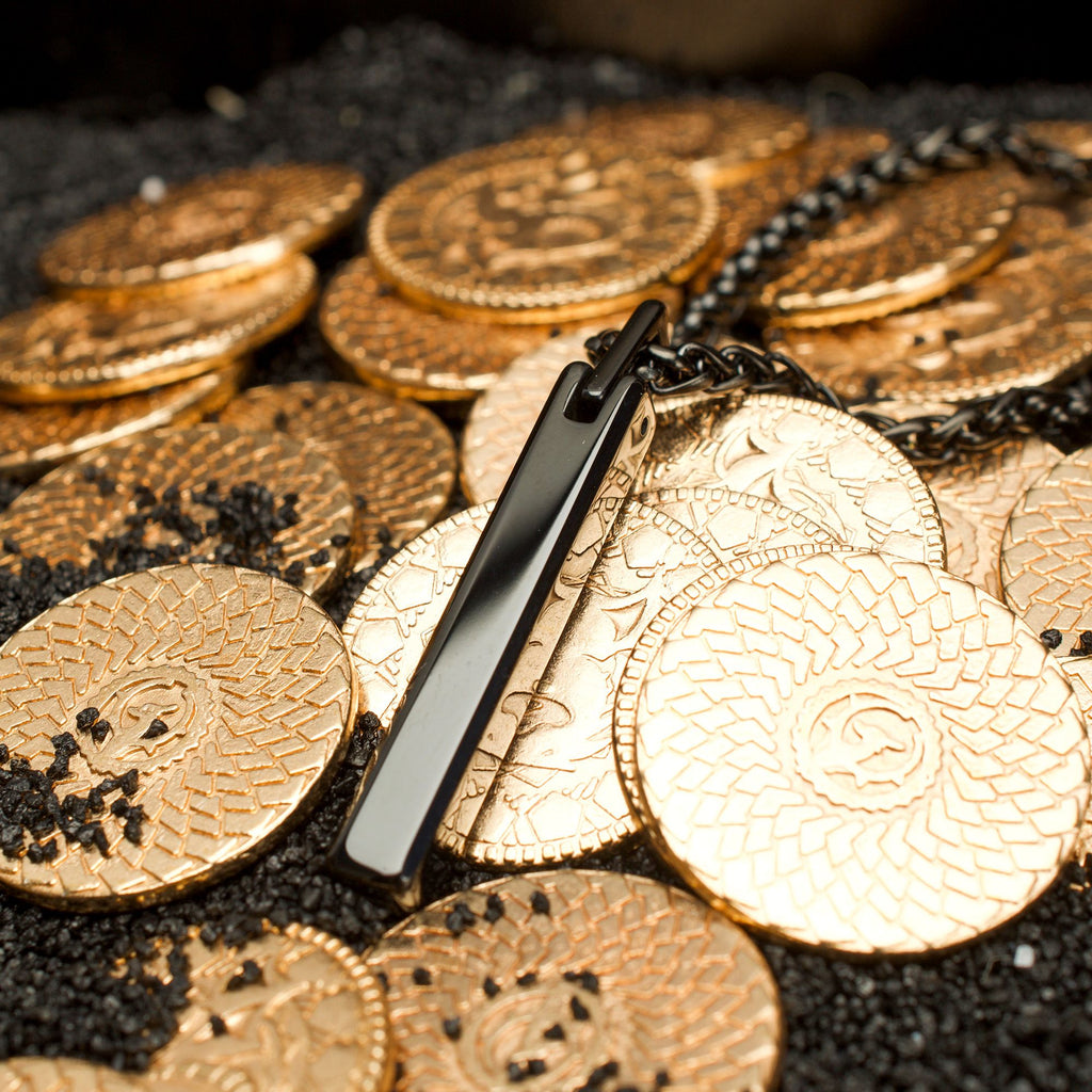 Black IP Tungsten Carbide Monolith Engravable Pendant